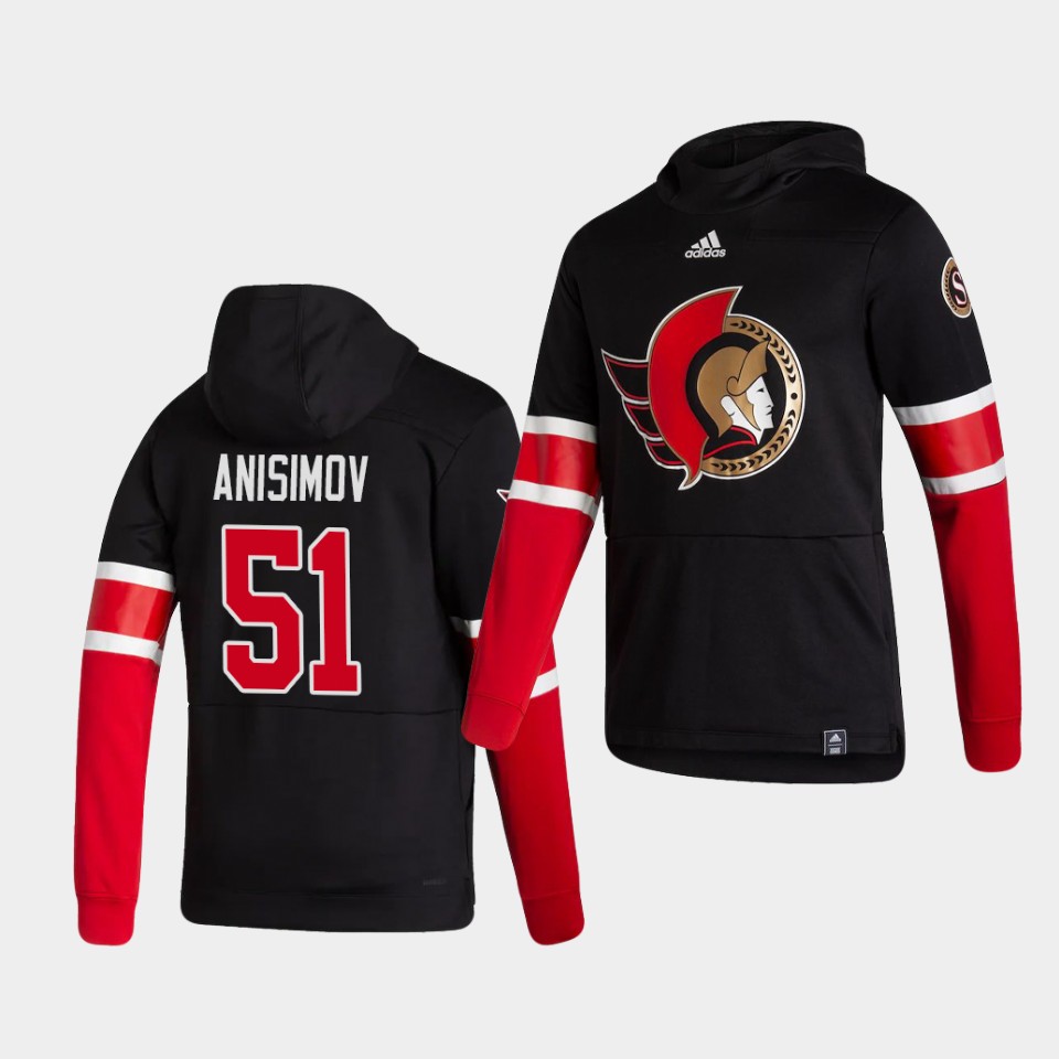 Men Ottawa Senators #51 Anisimov Black NHL 2021 Adidas Pullover Hoodie Jersey->ottawa senators->NHL Jersey